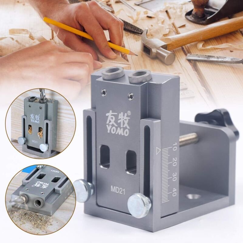 Taschenlochschablonen-Set, Taschenlochschablone Lochsäge 12-45 mm Bohrschablone Dübel Lochbohrer für die Holzbearbeitung...