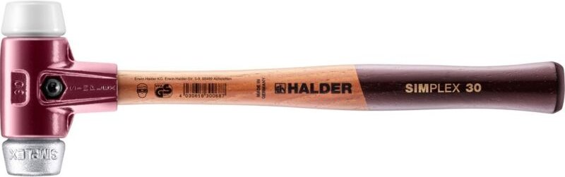 HALDER SIMPLEX Schonhammer Ø 30 mm Superplastik / Weichmetall mit Tempergussgehäuse