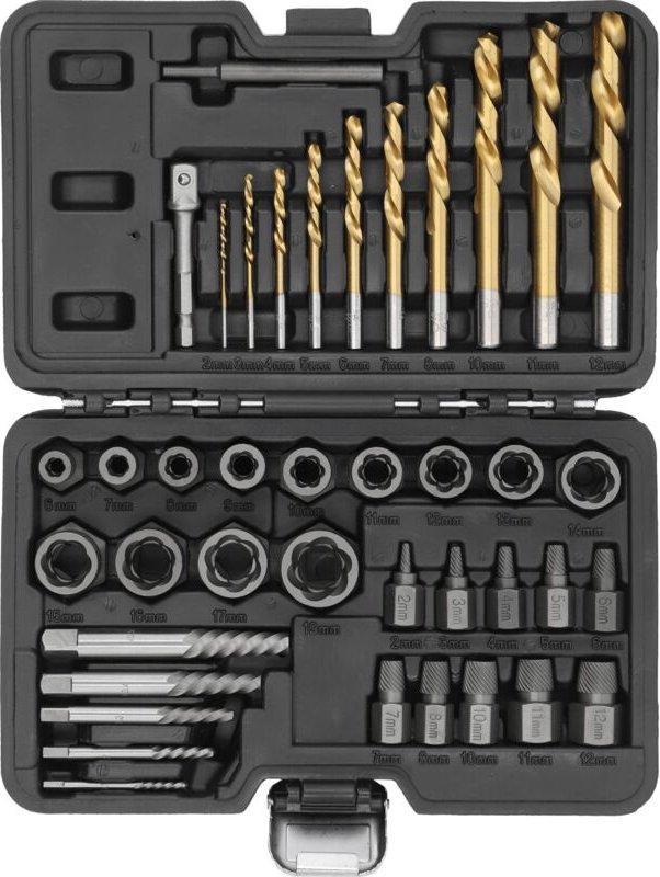 Ausdreher-Set für beschädigte Schrauben und Muttern 3/8" 40-teilig