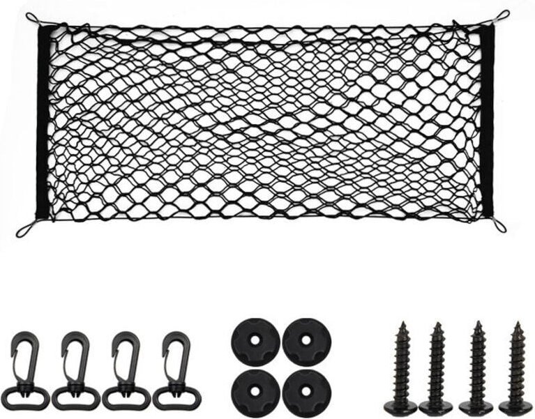 ZVD Kofferraum-Aufbewahrungsnetz, 90 x 40 cm, doppellagig, passt in die meisten Kofferräume