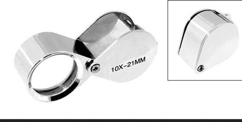 10x Glas Juwelierlupe Loop Augenlupe Lupe Metallgehäuse Silber (10x21mm) - Sollbry