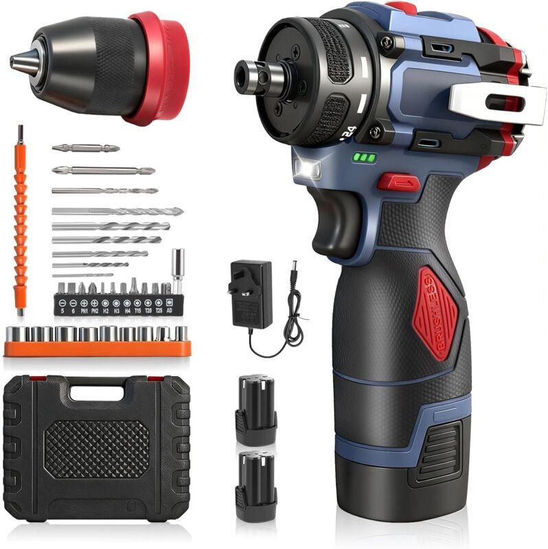 16,8-V-Akku-Bohrschrauber (bürstenlos), 3-in-1-Akku-Bohrschrauber, 21-in-1-Drehmoment-Akkuschrauber, Schlagbohrmaschine,...