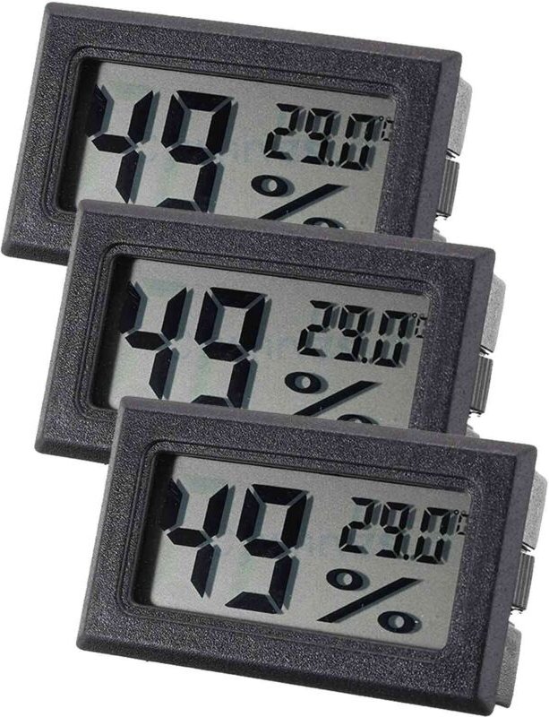 Set aus 3 digitalen Mini-Hygrometern mit Temperatur- und Feuchtigkeitsmessung, Innenraum, Fahrenheit (℉)