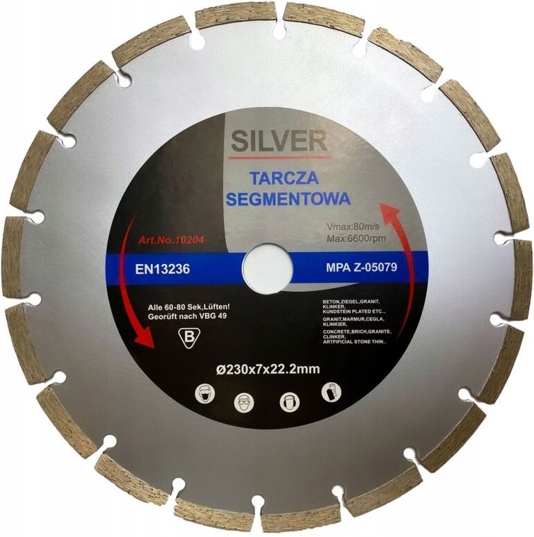 Segmentierte DIAMANTSCHEIBE für Ziegel und Beton 230 mm