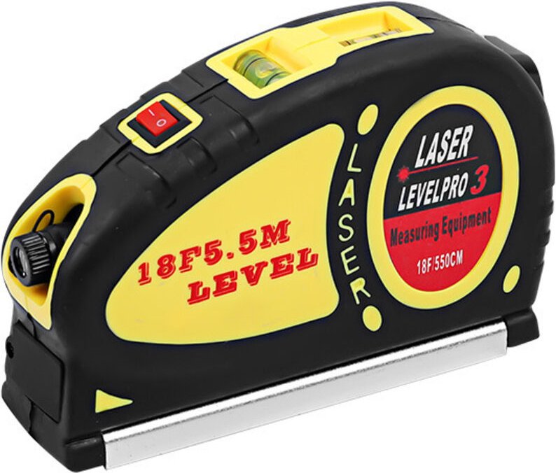 Niveau laser 18F/550CM Pro3, appareil de mesure 3 en 1 avec ruban de mesure laser infrarouge et télémètre.