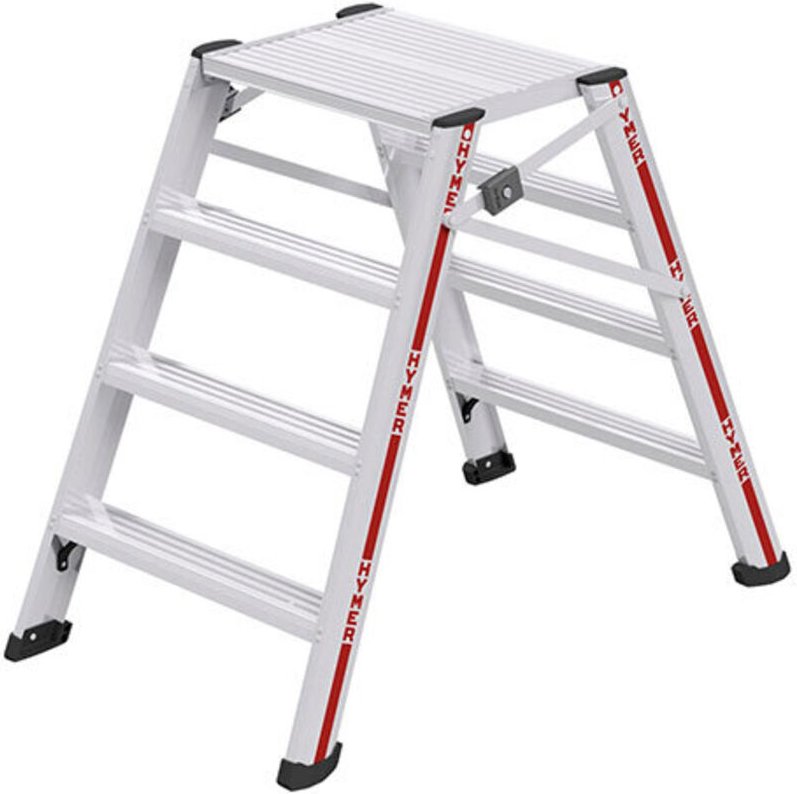 Industrietrittleiter mit 4 Stufen – Beschichtung R11 – Maximale Arbeitsöhe 2,92 m - Doppelte Zugang - 603408