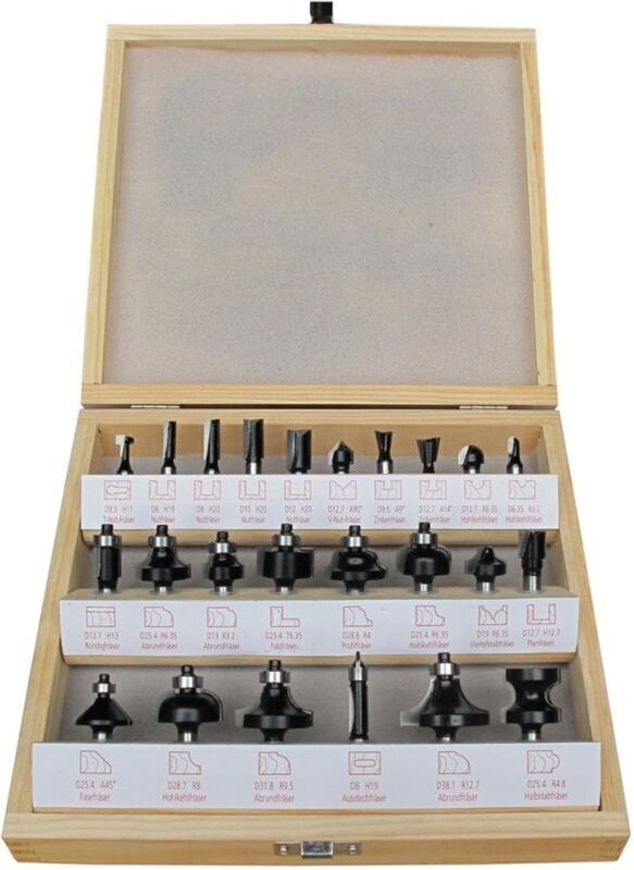 Fräser-Satz hw 24tlg. S8 im Holzkasten - Fortis