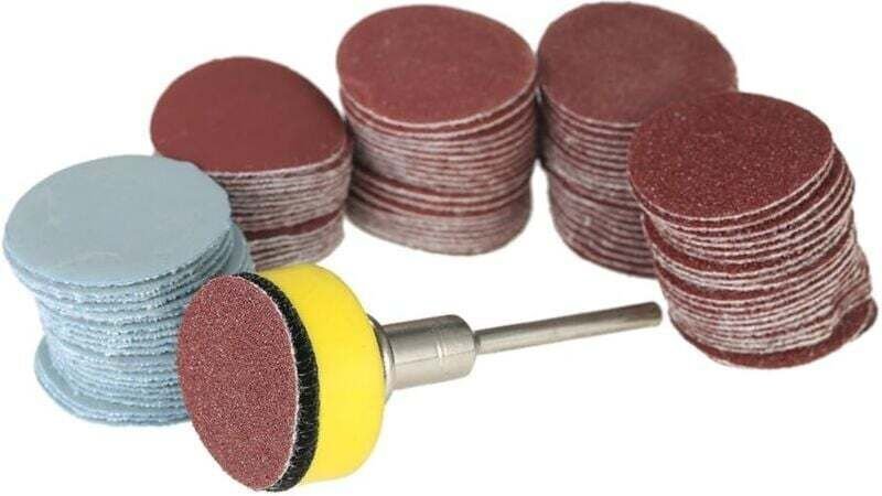 100 Stück 25-mm-Schleifscheiben (1 Zoll), Schleifpapier mit Körnung 100–3000, 1-Zoll-Polierpad und 1/8-Zoll-Schaft für D...