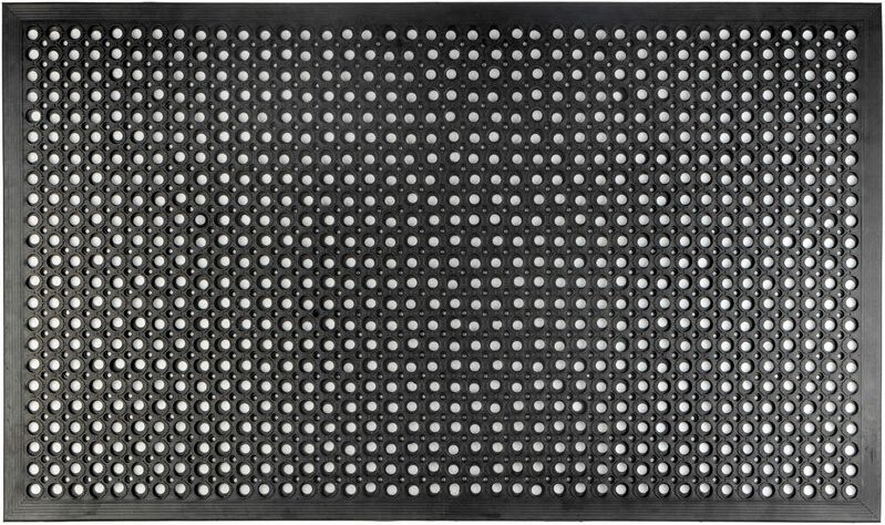 Gummi-Lochmatte Standard aus Naturgummi Schwarz 90 x 150 cm