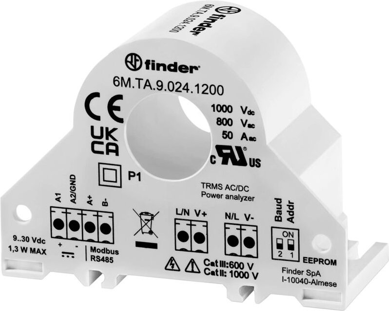 Finder - Einphasiger netzanalysator 50a-800vac / 1000v dc - 6mta90241200