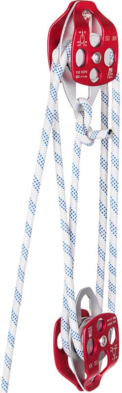 VEVOR Twin Sheave Block und Tackle, 0,43–0,5 Zoll, 100–200 Fuß, Twin Sheave Block mit geflochtenem Seil, 30–35 kN, 6600–...