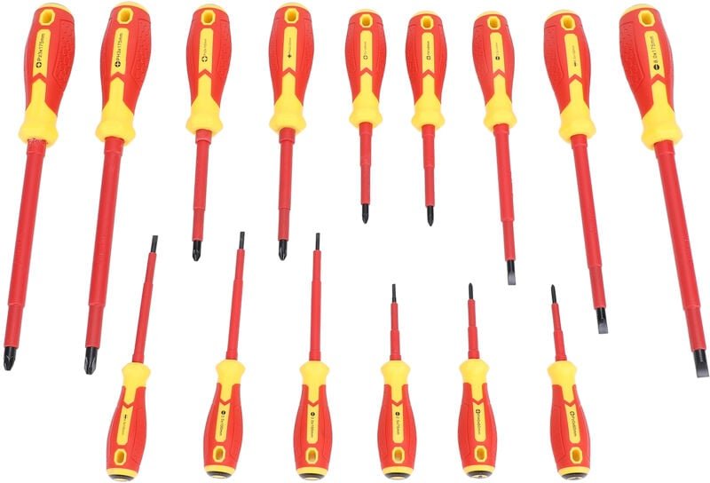 Isolierter Schraubendrehersatz für Elektriker, professioneller isolierter Schraubendrehersatz mit komfortablem Griff, 15...
