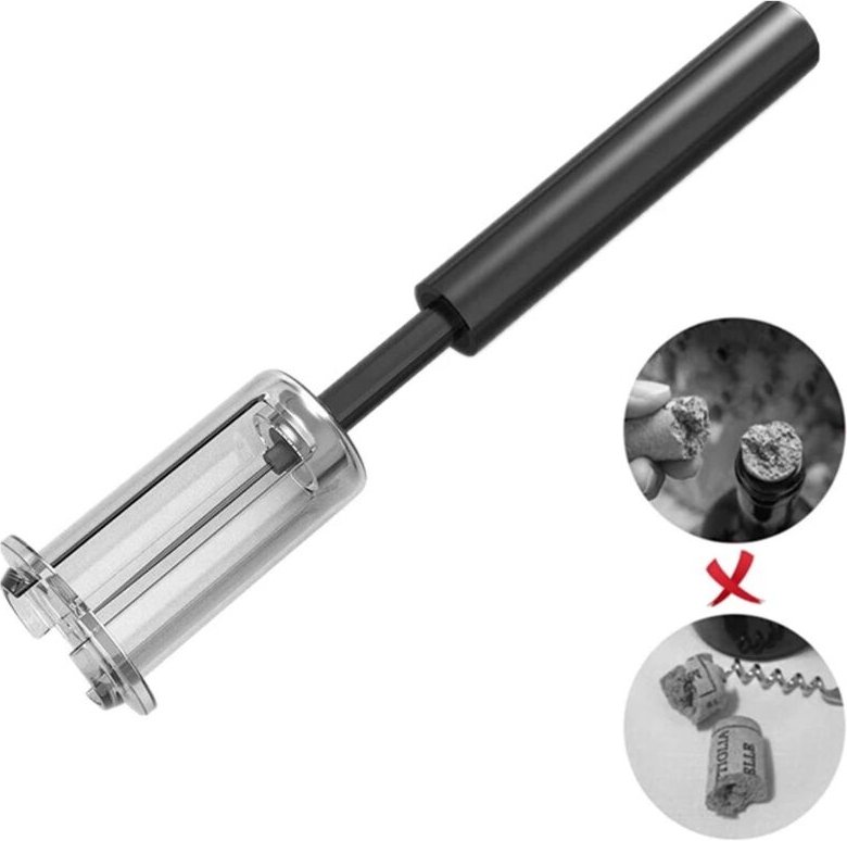 Luftpumpen-Weinkorkenzieher, Barzubehör, sicherer tragbarer Edelstahl-Korkenzieher, Flaschenöffner mit Luftdruck, Küchen...