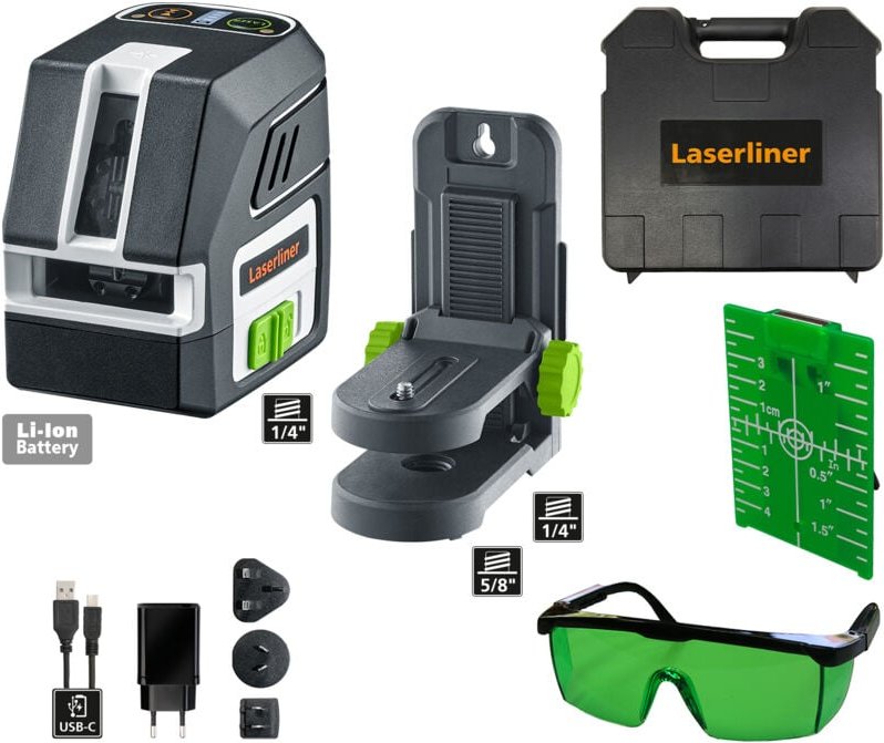 Laserliner - Kreuzlinien-Laser PocketCross-Laser 2G, Grüner Laser mit Zubehör