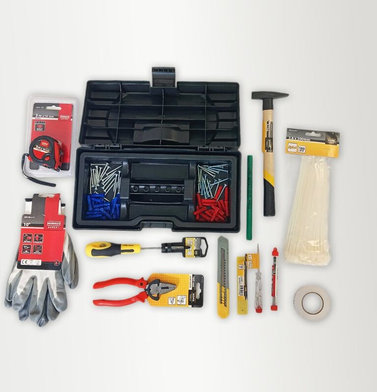Modeco M Plus Werkzeugset – 102-teilig im Karton Vatertagsgeschenk