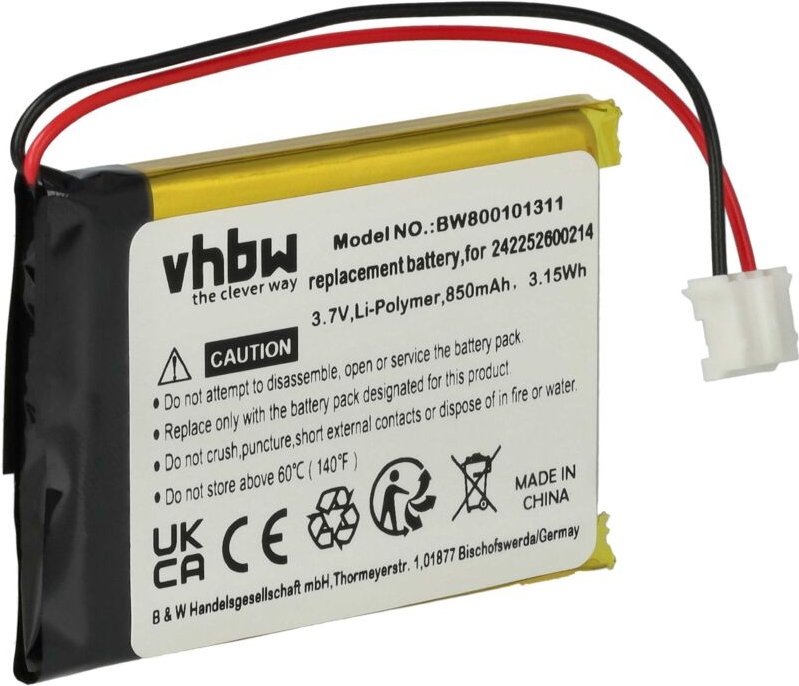 Vhbw - Akku Ersatz für Philips 242252600214 für Fernbedienung Remote Control (850 mAh, 3,7 v, Li-Ion)