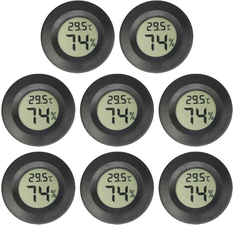 8 STÜCKE Mini LCD Digital Thermometer Hygrometer Runder Temperatur Feuchtigkeitssensor für Gefrierschränke Weinkühler Kr...