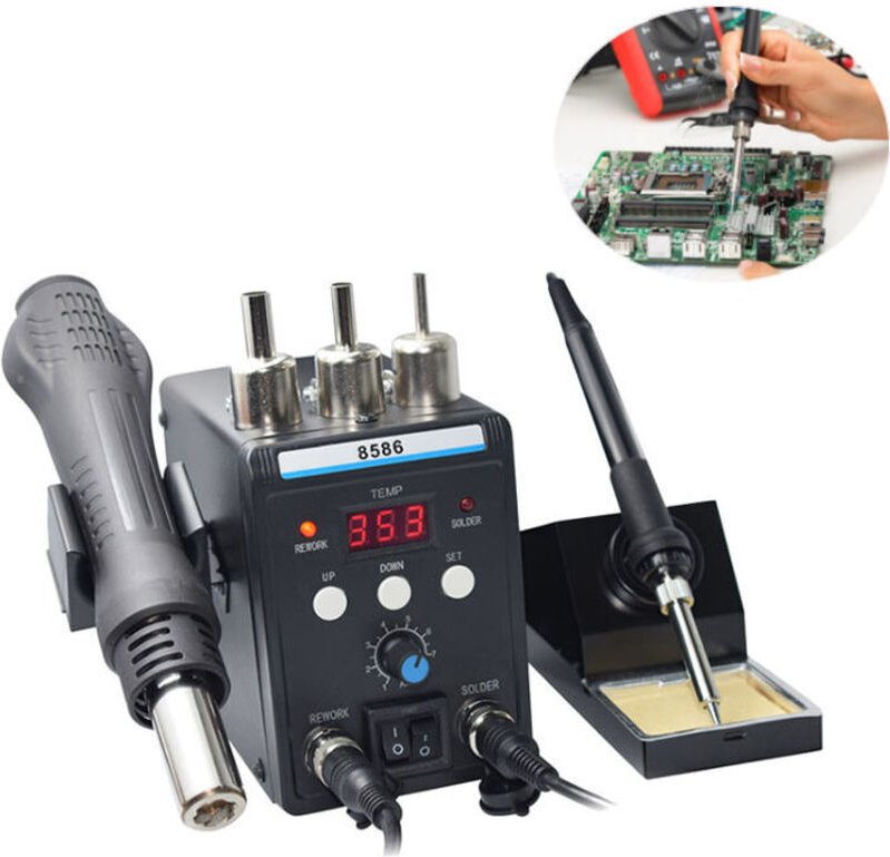 700-W-Heißluft-Lötstation und Lötkolben, 2-in-1-Lötkolben zum Entlöten, Heißluftstation mit einstellbarer Temperatur von...