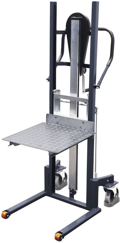 VARIOfit Materialheber inkl. Gabelzinken und Ladeplattform mit Bereifung aus thermoplastischem Gummi Anthrazitgrau