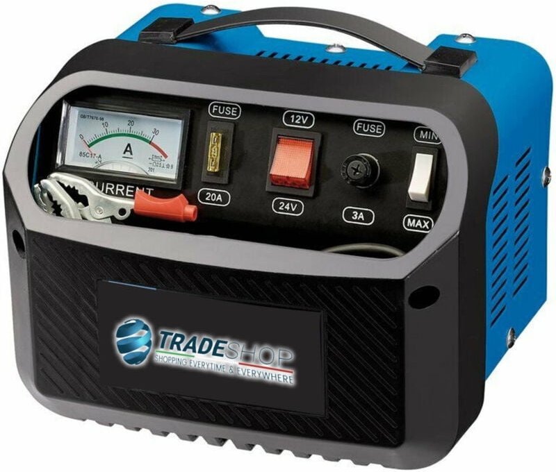 Trade Shop Traesio - Trade Shop - carica batteria CB60A auto moto camper barca 12/24V 360W 60A emergenza booster -