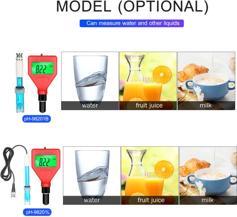 Decdeal PH-Messgerät 0-14PH Messbereich Wasserqualitätstester 1,5-Zoll-LCD-pH-Stift mit grüner Hintergrundbeleuchtung zu...