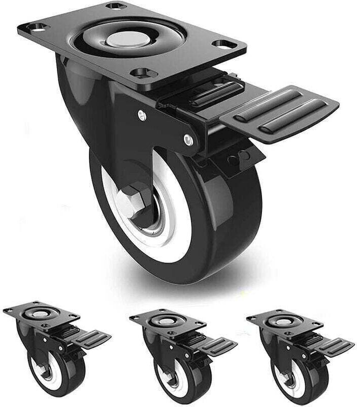 4er Set 50mm Rollen mit Bremse, 4 Lenkrollen für Möbel/Transport, Möbelrollen, Schwerlastrollen mit einer Gesamttragkraf...