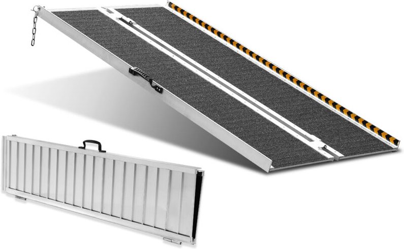 VEVOR Tragbare Rollstuhlrampe, 1,52 m, 363 kg Tragkraft, rutschfeste Aluminium-Klappschwellenrampe, faltbare Rollstuhlra...