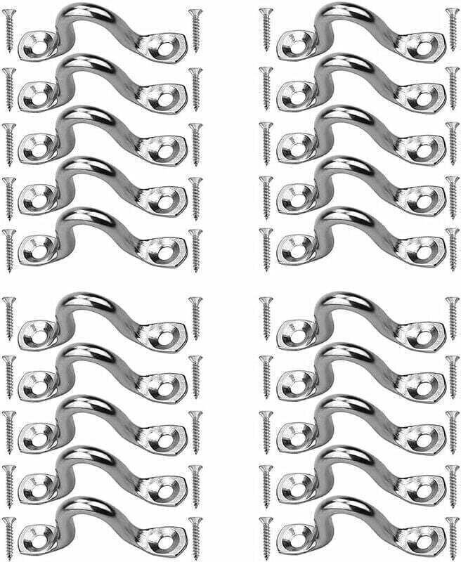 Anhängerzubehör, 20 Stück Edelstahl-Ösenplatte, Kajak-Deckschnallen Edelstahlöse, Buckelform Feste Schnalle, Edelstahl-Ö...
