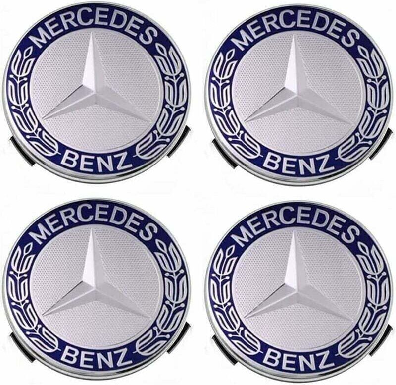 Radkappen und Radblenden passend für Mercedes-Benz 75 mm – blau, 4er-Set