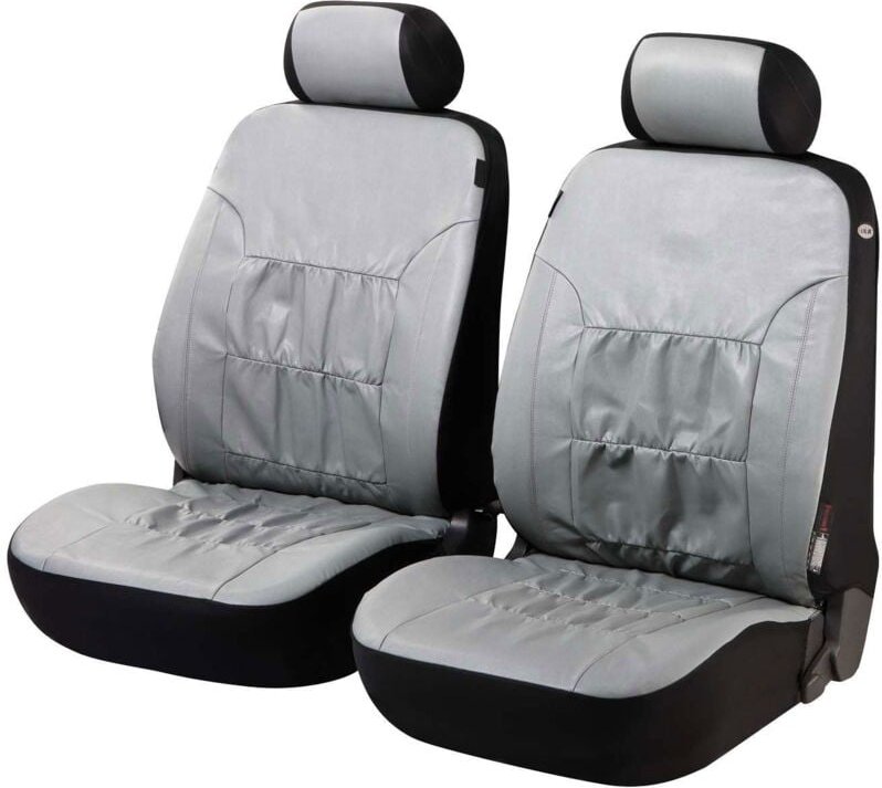 Walser - Autositzbezüge Nappa Touch grau für zwei Vordersitze aus Kunstleder