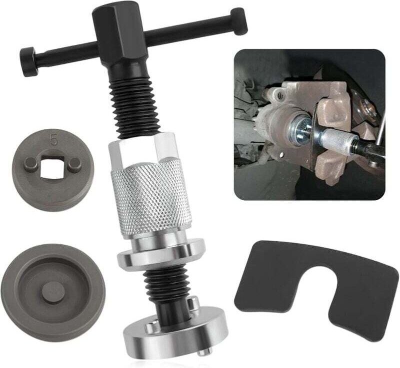 Ce kit d'outils de compression d'étrier de frein en 5 pièces, fabriqué en acier chromé, est utilisé pour le remplacement...