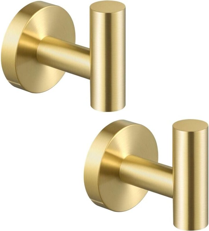 Shining House - Handtuchhaken, Badezimmer, Wandhaken, Kleiderhaken, Halter für Küche, Edelstahl SUS304, gebürstetes Gold