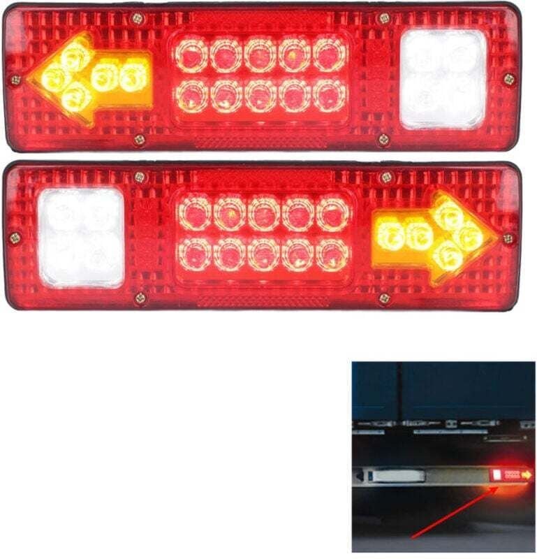 KZQ - 2X led Rücklicht, 19 LEDs, 12V, für lkw, Wohnwagen, Transporter, Bootsanhänger