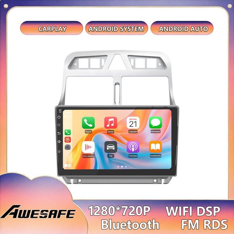 AWESAFE Autoradio Android 13 für Peugeot 307 307CC 307SW (2002–2013) 2GB+64GB 9'' Touchscreen CarPlay Android Auto GPS W...