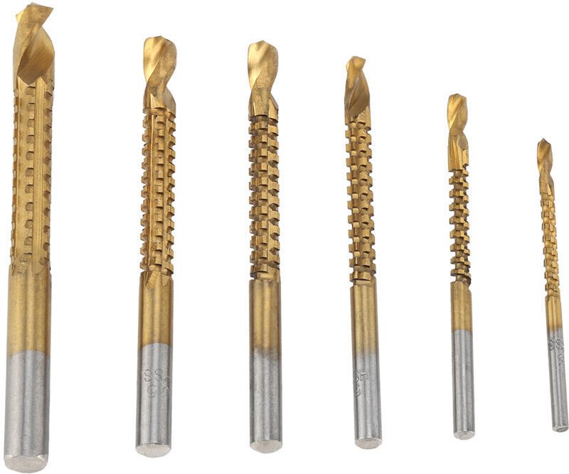 Spiralbohrer, 6-teiliges gezacktes Bohrerset, gezacktes Nutenbohren, Zimmermanns-Seitenschneider, Gewindebohrer, Spirals...
