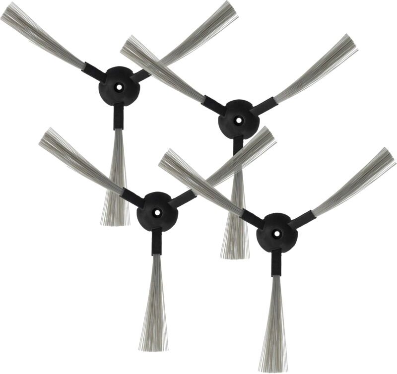 4x Seitenbürste kompatibel mit Indream 9300, 9200, 9700, 9300XR, ZX810 Saugroboter - Reinigungsbürsten Set, schwarz / gr...