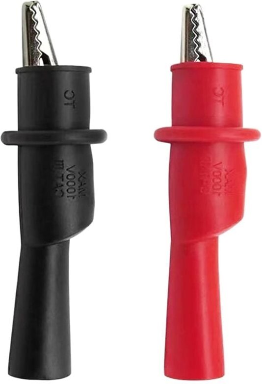 Krokodilklemmen, 2 x Krokodilprüfklemmen, Krokodilklemmen für Prüfspitzenmessgeräte, Sonden-Krokodilklemmen für elektris...