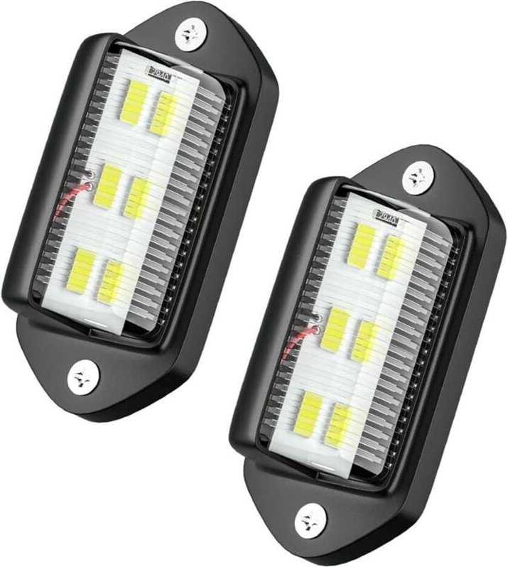 2 Stück LED-Kennzeichenbeleuchtung, DC12-24V 6 LED wasserdichte hintere Kennzeichenbeleuchtung für Fahrzeug-LKW-Van SUV-...