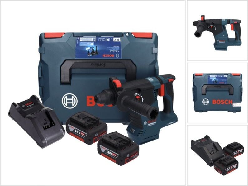 Bosch gbh 18V-24 c Professional Akku Bohrhammer 18 v 2,4 j Brushless sds plus + 2x Akku 5,0 Ah + Ladegerät + l-boxx
