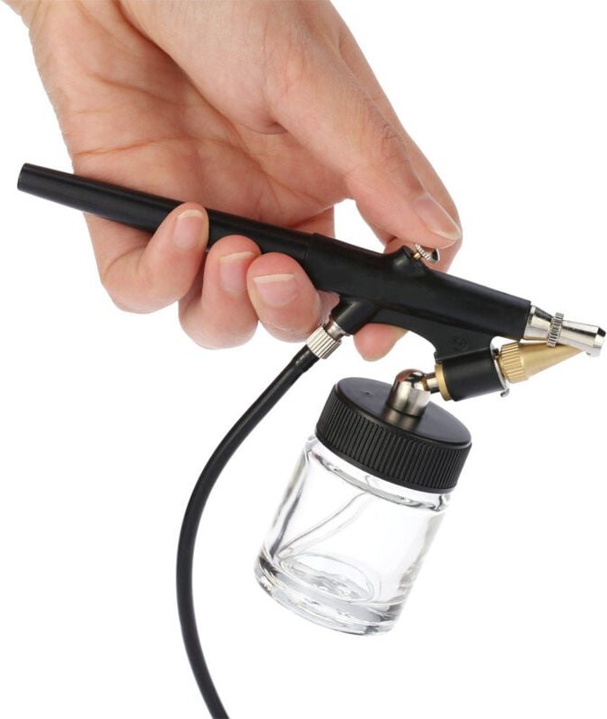Hochleistungs-Airbrush-Set mit Saugrohrzufuhr für Make-up, Kunstmalerei und Tätowierungen, 0,8-mm-Farbpistole