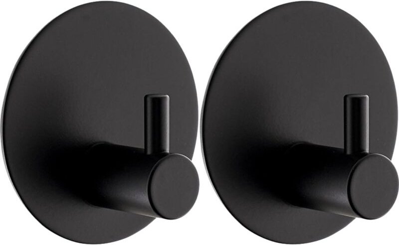 2-teilige selbstklebende Wandhaken, Badezimmerhaken, runde Haken, Edelstahl 304, Küchenhandtuchhaken, kein Bohren erford...