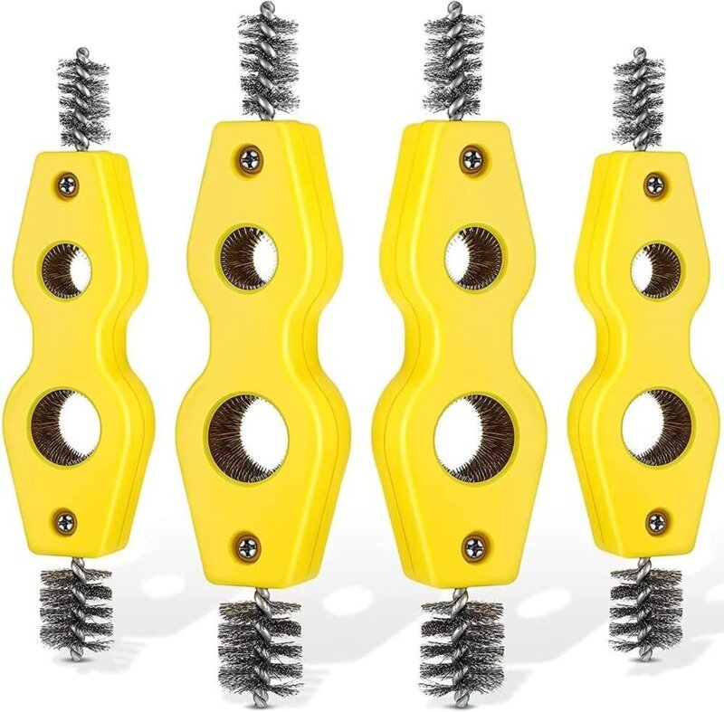 4-teiliges 4-in-1-Kupferrohrreinigungsset, 1/2-Zoll- und 3/4-Zoll-Kupferrohrbürste, Gewindereiniger für den Innen- und A...