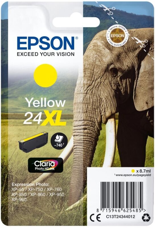 Epson Elephant C13T24344022 Druckerpatrone 1 Stück(e) Original Gelb