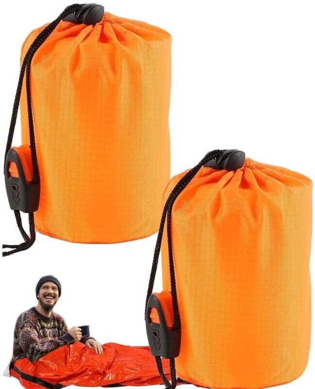 Coperta di sopravvivenza in 2 pezzi, coperta termica, sacco a pelo di emergenza, coperte di sopravvivenza per escursioni...