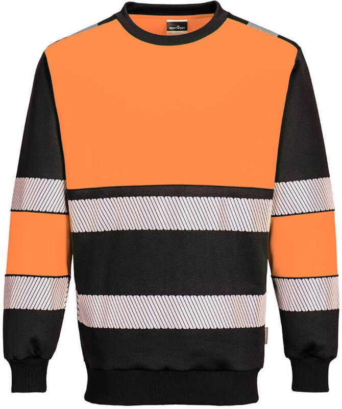 Sweatshirt Pw3 H-vis Klasse 1 - L - Orange/schwarz - Portwest
