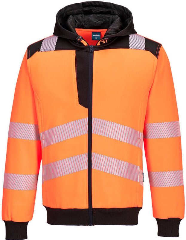 Hochsichtbarer Kapuzen-Sweatshirt PW3 Orange/Schwarz 5XL
