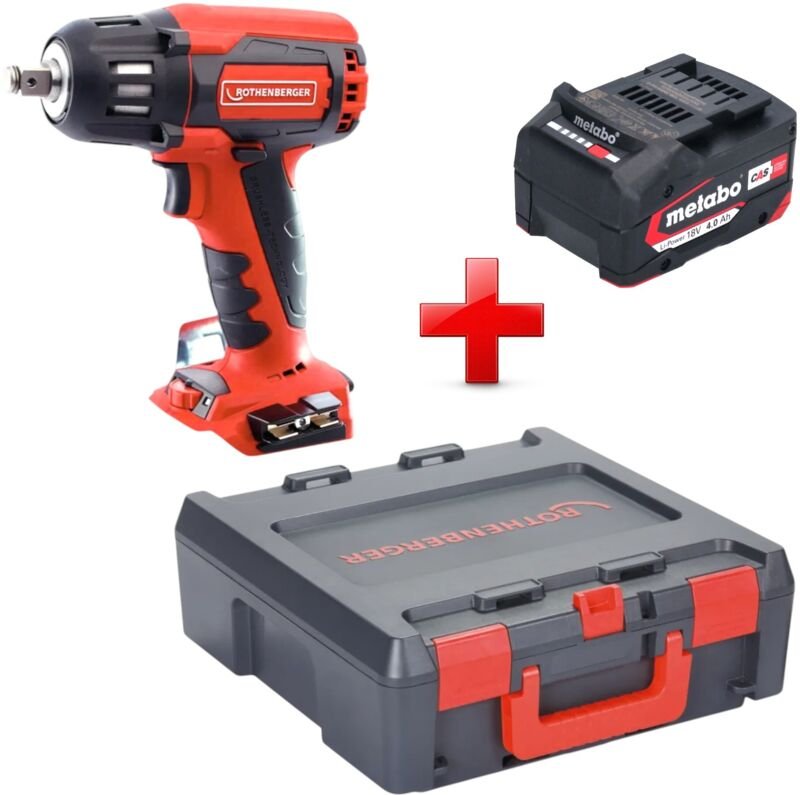 Rothenberger RO ID400 Akku Schlagschrauber 18 V 400 Nm Brushless + 1x Akku 4,0 Ah + Rocase - ohne Ladegerät