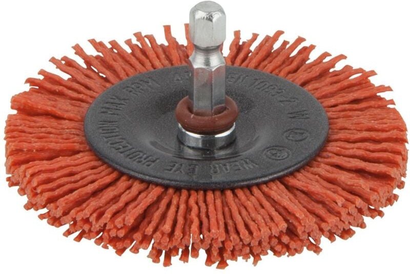 Wolfcraft - Nylondraht-Scheibenbürste, aggressiv,Ø75mm,Sechskant-Schaft - 1500000