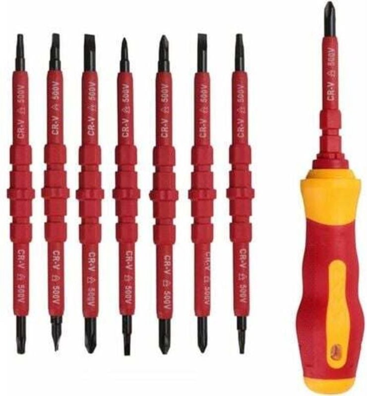 Aiperq - 7-teiliges 500-V-isolierter Elektriker-Schraubendreher-Set mit Testschraubendreher, isolierter Schraubendreher ...