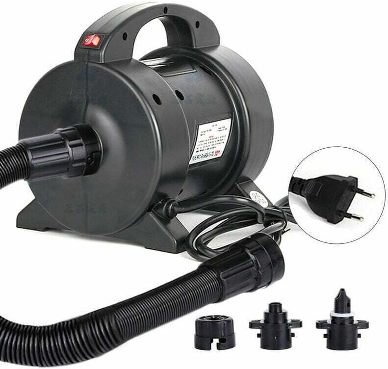 1600W Tragbare elektrische Luftpumpe für Luftmatratzen - Schnellaufblaspumpe mit 2 Düsen für Luftbetten, aufblasbare Mat...